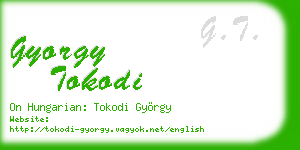 gyorgy tokodi business card